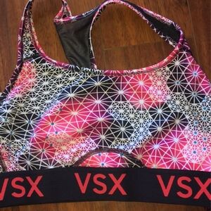 VSX Women's Vibrant Pink and Black Sports Bra